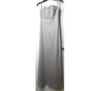 Holiday Party Dress Gray 4 Formal Gown Corset Sequins Long British Designer